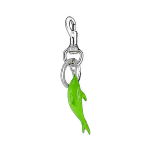 Engraved Dolphin Keychain Charm