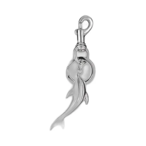 Engraved Dolphin Keychain Charm