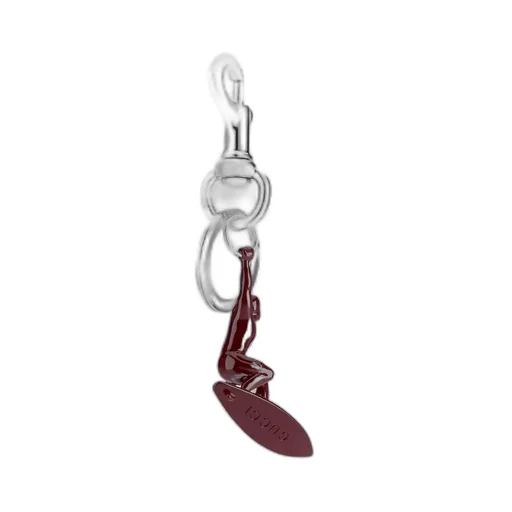 Engraved Surfer Keychain Charm