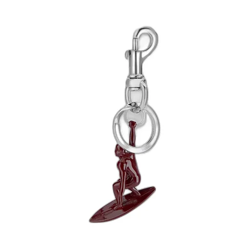 Engraved Surfer Keychain Charm