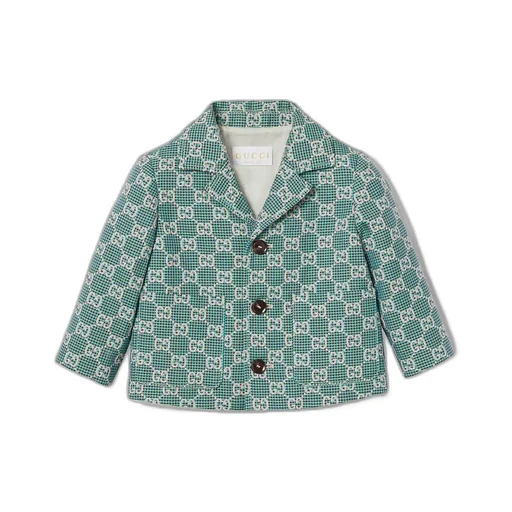 Baby Gg Cotton Houndstooth Jacket