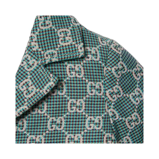 Baby Gg Cotton Houndstooth Jacket