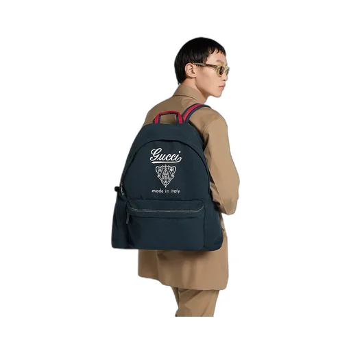 Printed Canvas Maxi Backpack