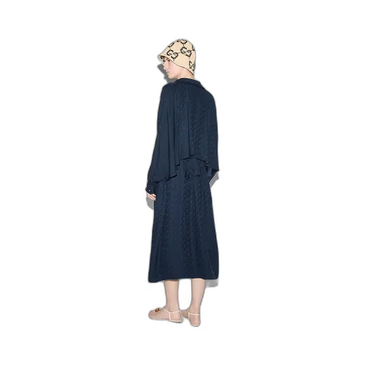 Gg And Chain Silk Jacquard Dress