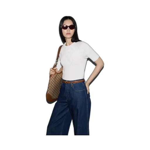 Gg Cotton Crewneck Top