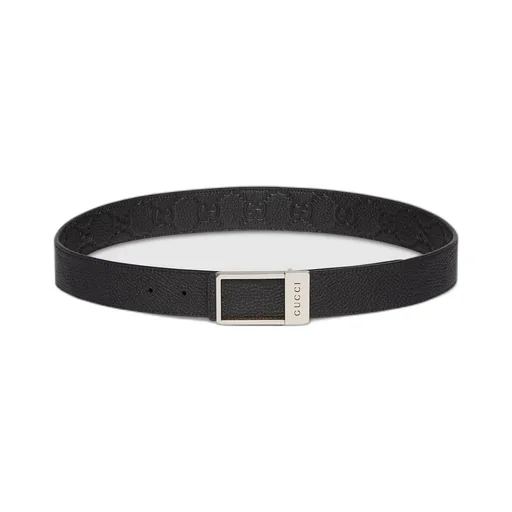 Reversible Belt With Rectangular Buckle