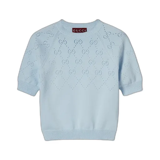 Gg Cotton Crewneck Top