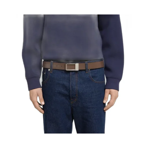 Reversible Belt With Rectangular Buckle