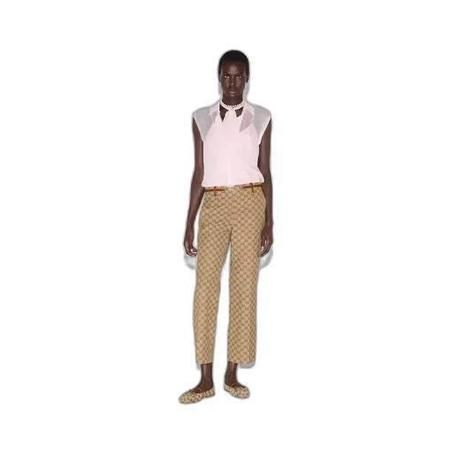 Gg Canvas Trousers With Horsebit