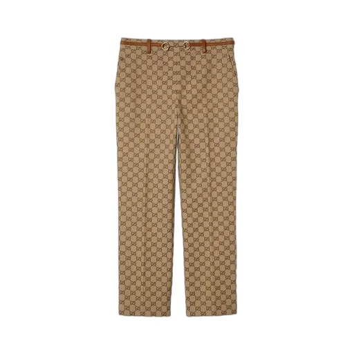 Gg Canvas Trousers With Horsebit