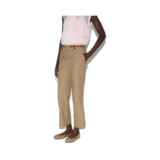 Gg Canvas Trousers With Horsebit