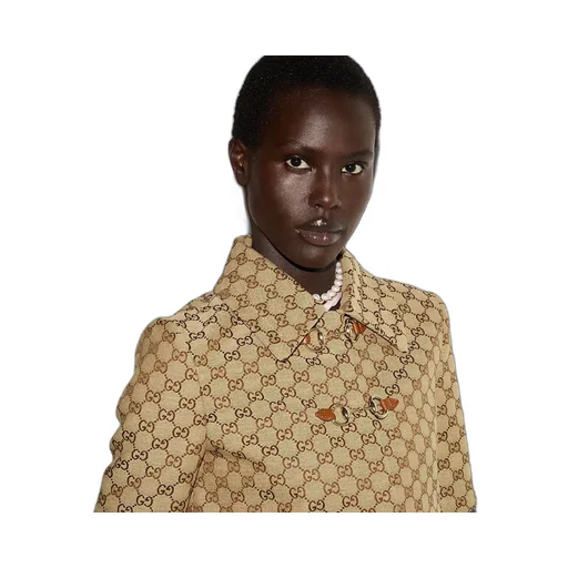 Gg Canvas Jacket With Horsebit