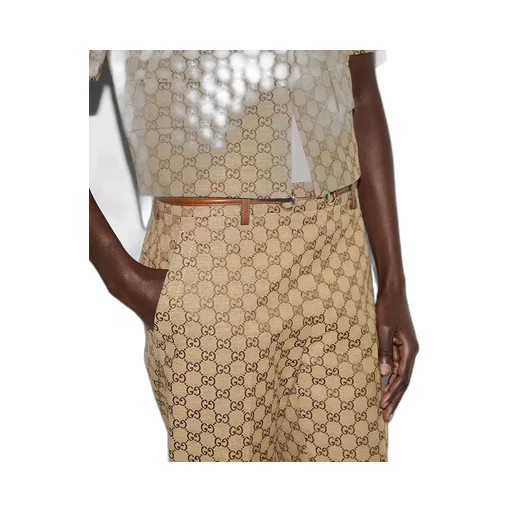 Gg Canvas Trousers With Horsebit