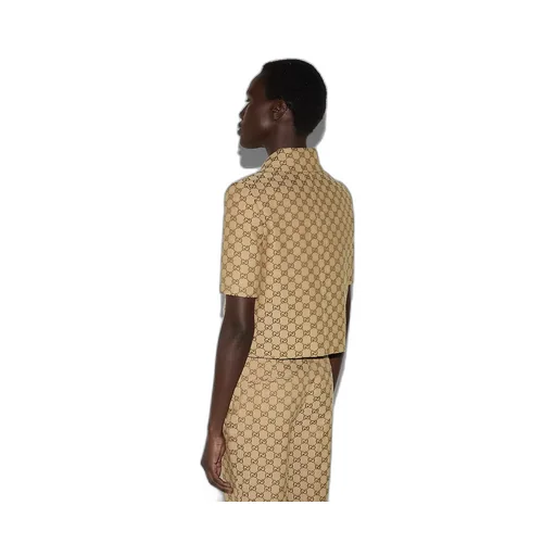 Gg Canvas Jacket With Horsebit