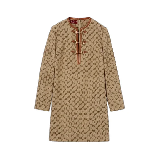 Gg Canvas Dress With Horsebit