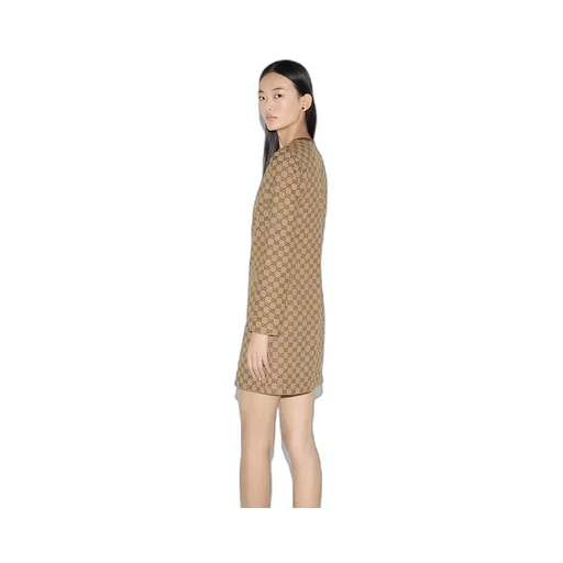 Gg Canvas Dress With Horsebit