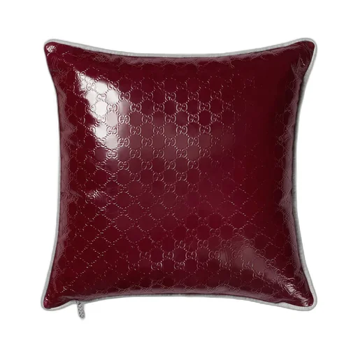 Embossed Jersey And Leather Cushion