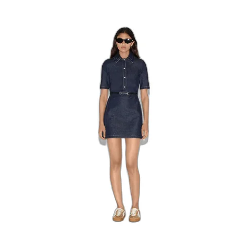 Denim Mini Dress With Horsebit