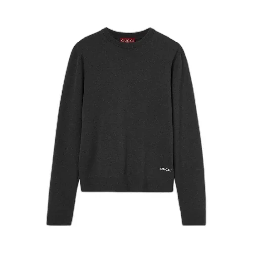 Silk Cotton Jumper With Intarsia
