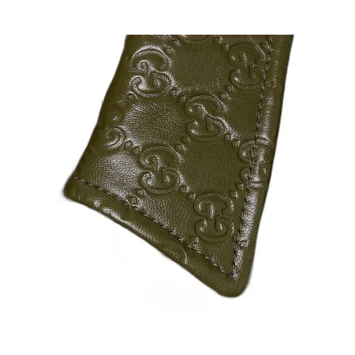 Gg Embossed Leather Bomber Jacket