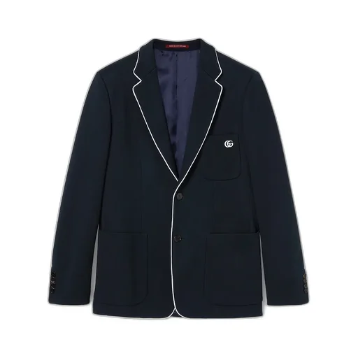 Cotton Jersey Jacket With Embroidery