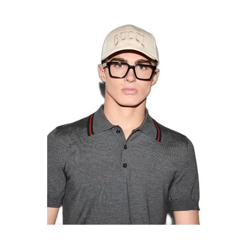 Wool Knit Polo Shirt With Web