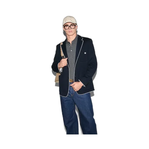 Wool Knit Polo Shirt With Web