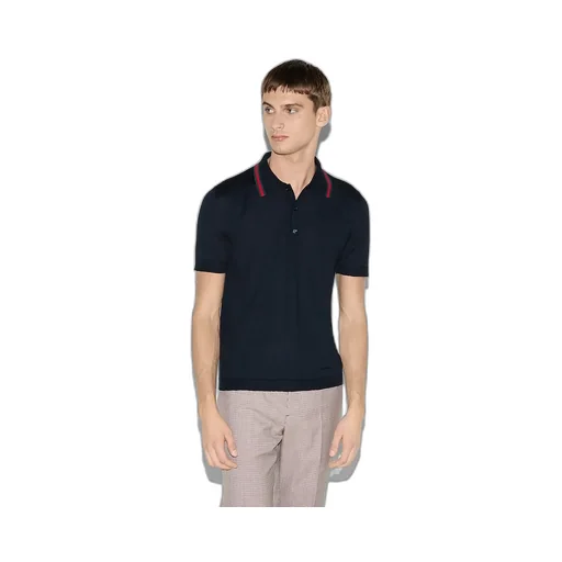 Wool Knit Polo Shirt With Web
