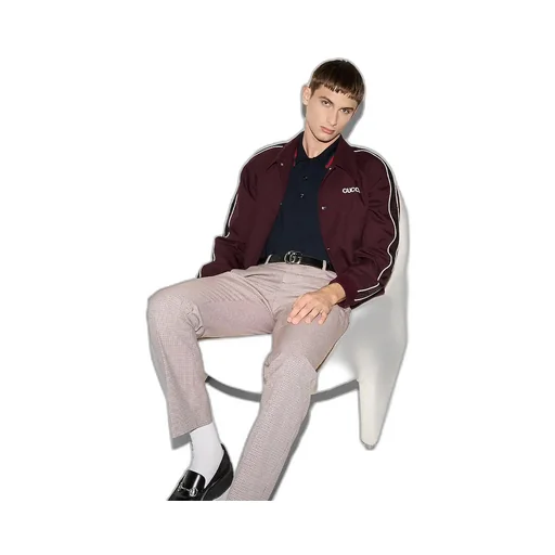 Wool Knit Polo Shirt With Web