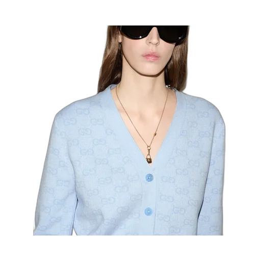 Fine Cotton Gg Jacquard Cardigan