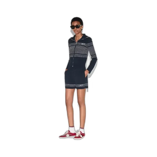 Fabric Shorts With Intarsia