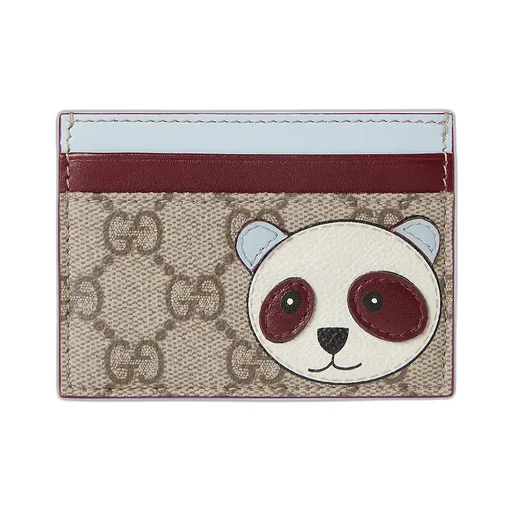 Bi-Color Gg Card Case With Panda Detail