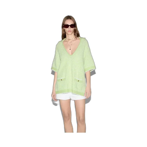 Cotton Blend Polo Top