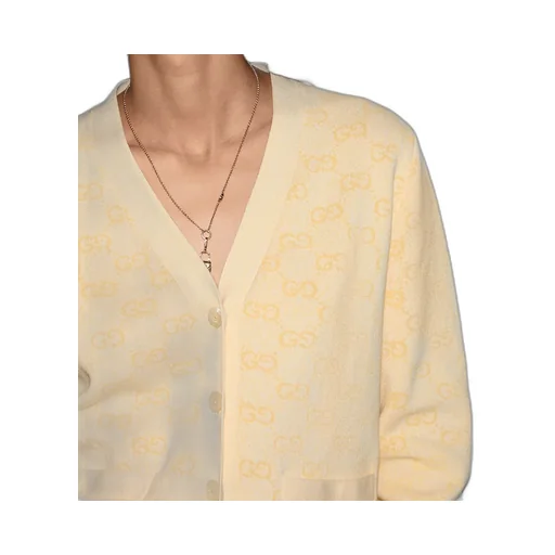 Fine Cotton Gg Jacquard Cardigan