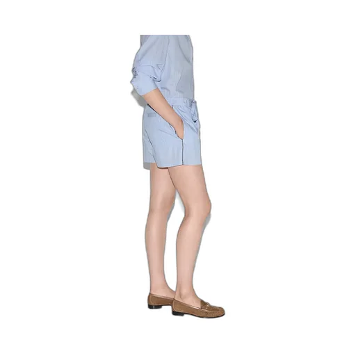 Striped Cotton Shorts With Embroidery