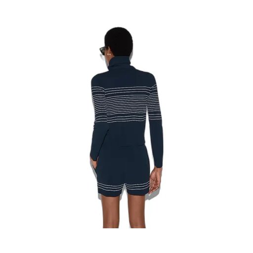 Fabric Polo Jacket With Intarsia