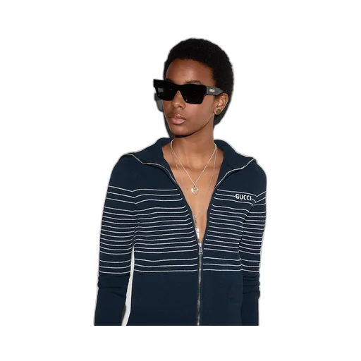 Fabric Polo Jacket With Intarsia