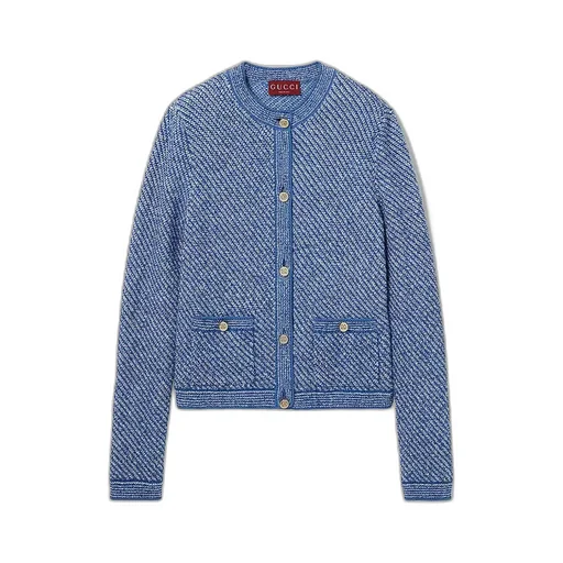 Fine Cotton Crewneck Cardigan
