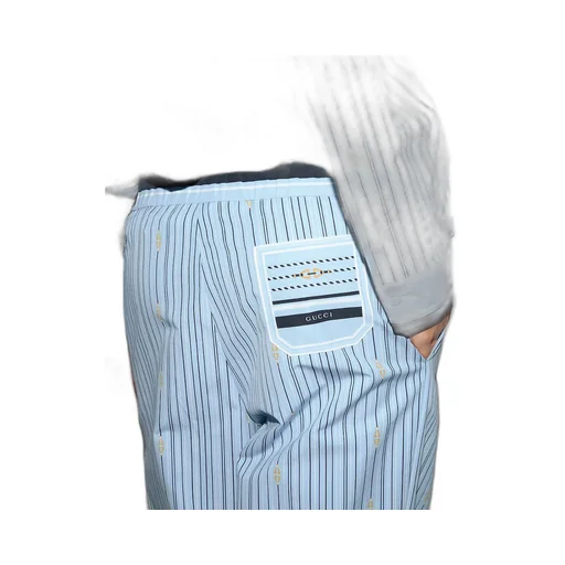 Printed Cotton Poplin Trousers