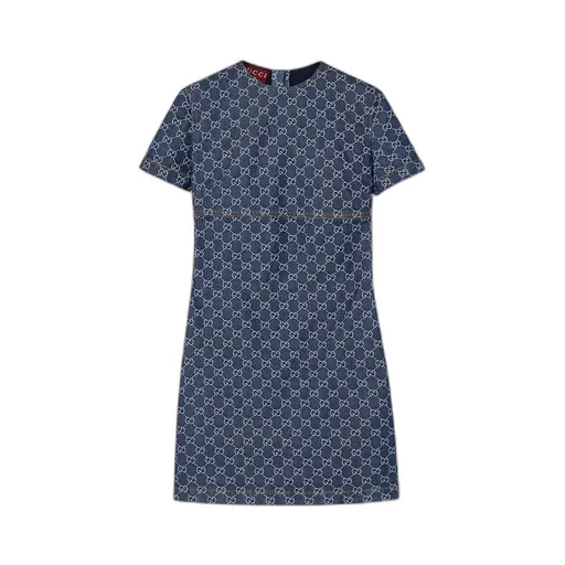 Gg Denim Jacquard Dress