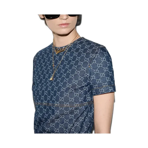 Gg Denim Jacquard Dress