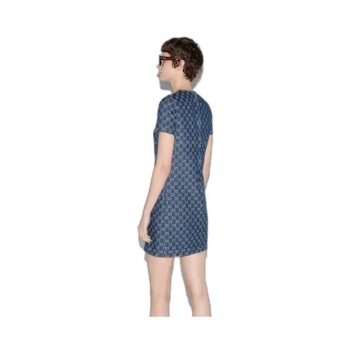 Gg Denim Jacquard Dress