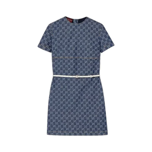 Gg Denim Jacquard Dress