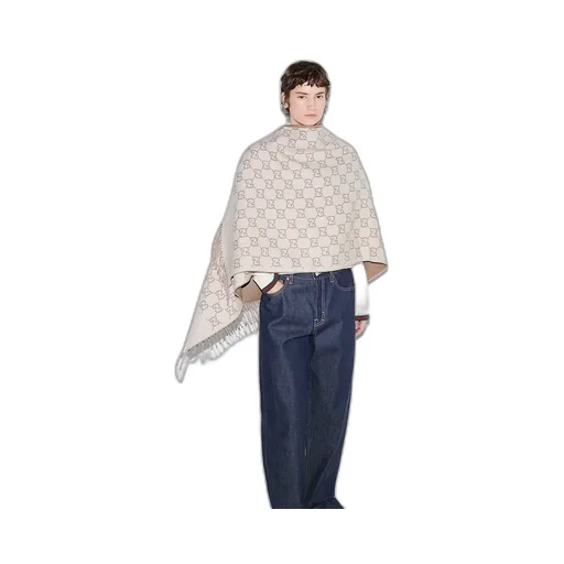 Gg Wool Jacquard Cape