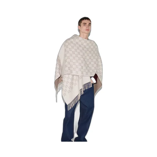 Gg Wool Jacquard Cape
