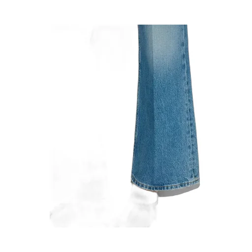 Cropped Flared Denim Trousers