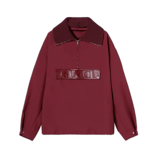 Embossed Gabardine Bomber Jacket