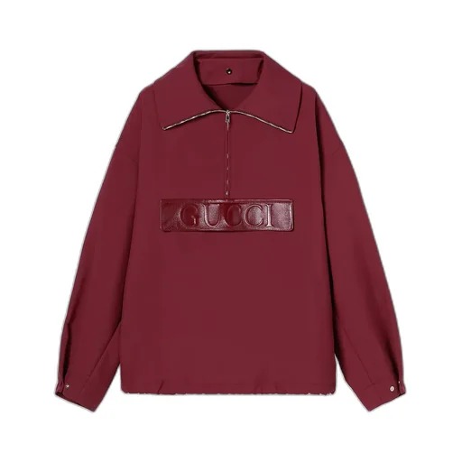 Embossed Gabardine Bomber Jacket