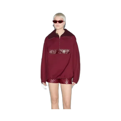 Embossed Gabardine Bomber Jacket