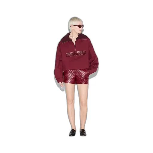 Embossed Gabardine Bomber Jacket